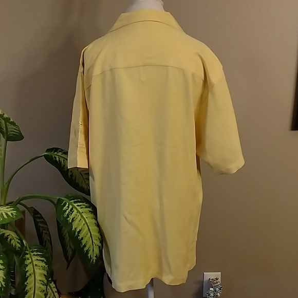 Red House yellow button upshort sleeve shirt Sz L - Picture 5 of 8